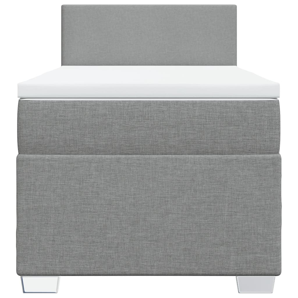 Boxspringbett Mit Matratze Stoff Hellgrau