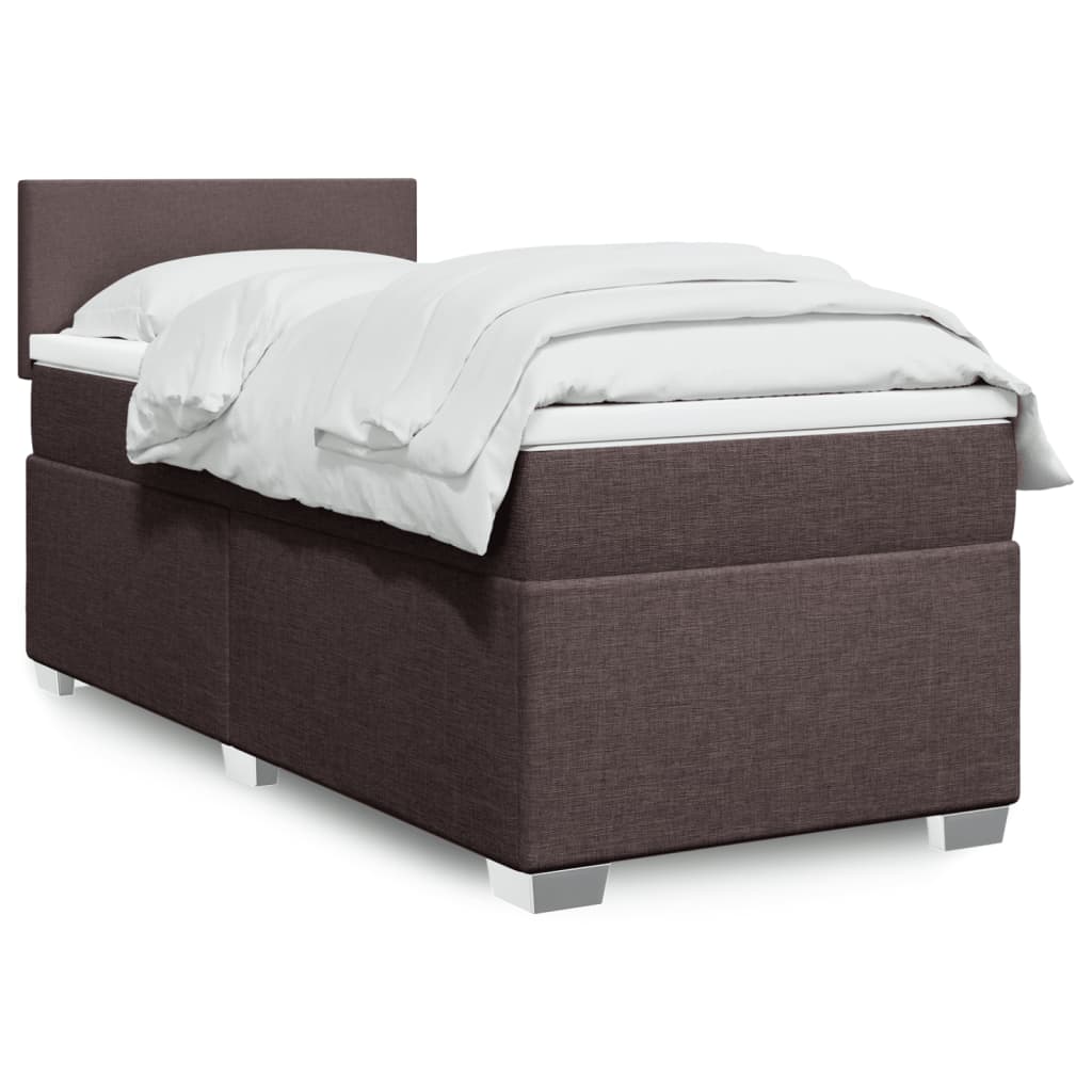 Boxspringbett Mit Matratze Stoff Dunkelbraun