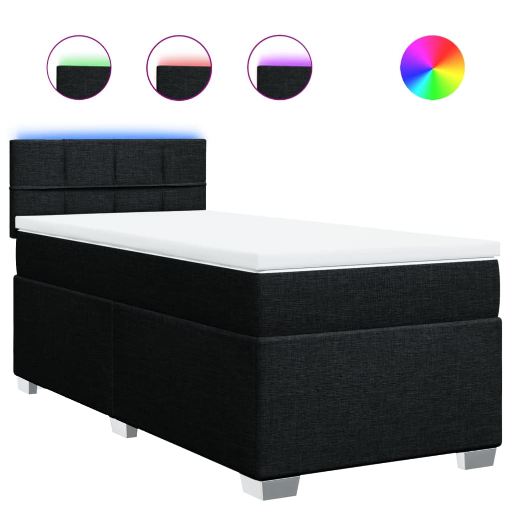 Boxspringbett Mit Matratze Stoff Schwarz