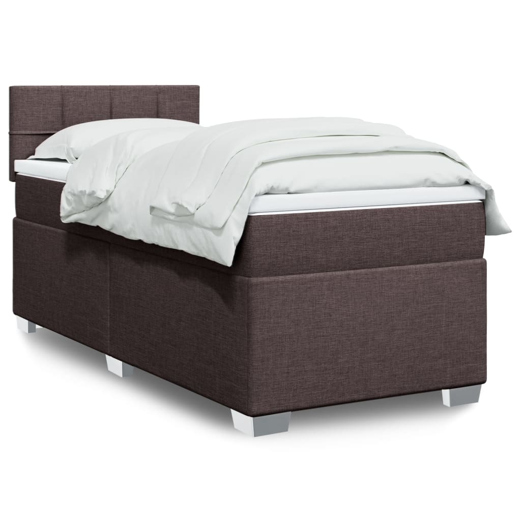 Boxspringbett Mit Matratze Stoff Dunkelbraun