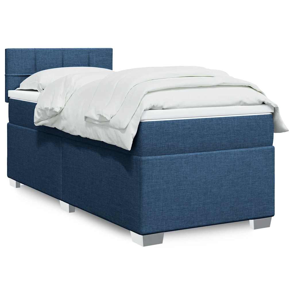 Boxspringbett Mit Matratze Stoff Blau