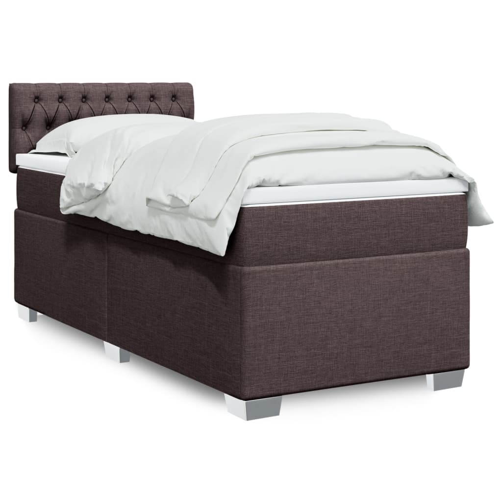 Boxspringbett Mit Matratze Stoff Dunkelbraun