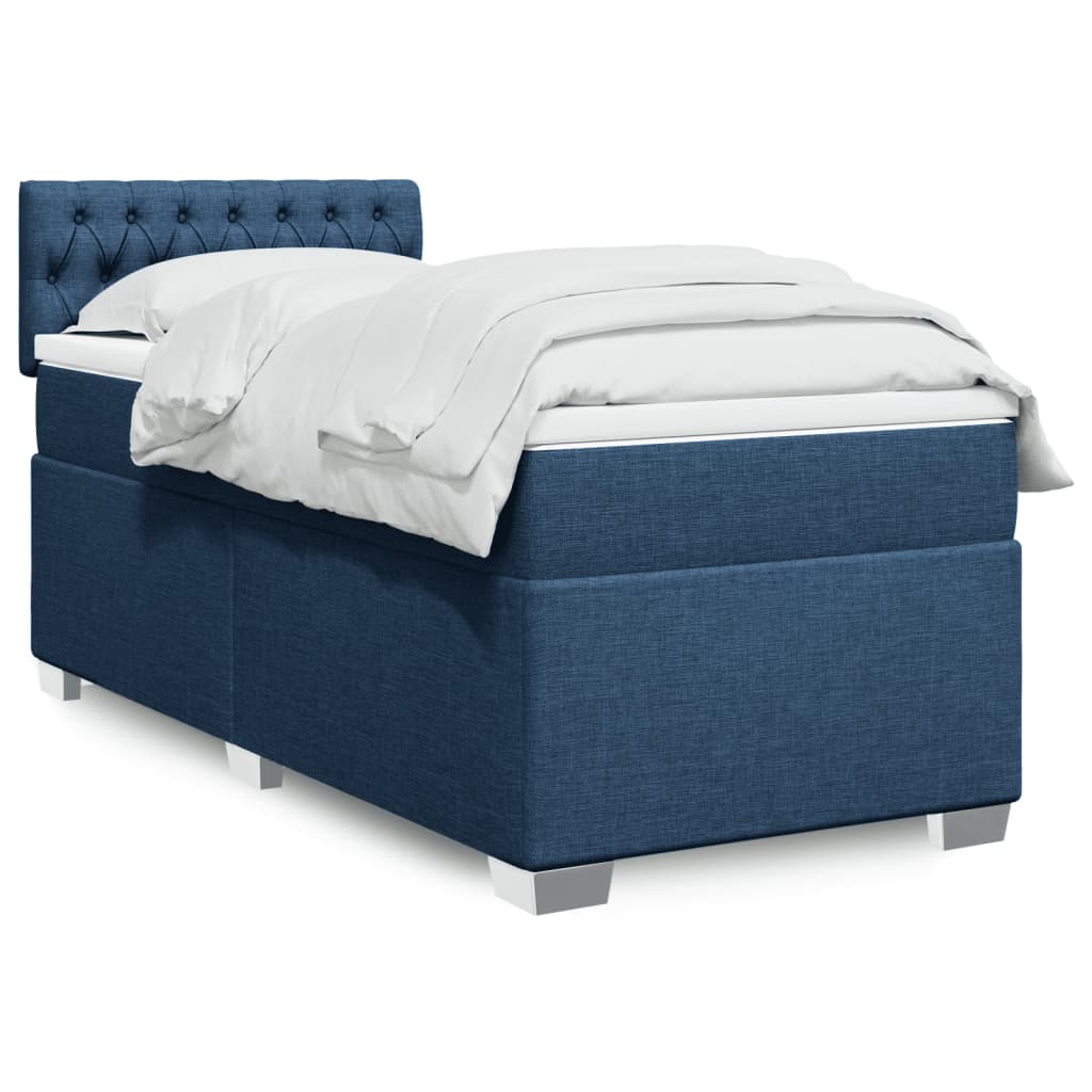 Boxspringbett Mit Matratze Stoff Blau