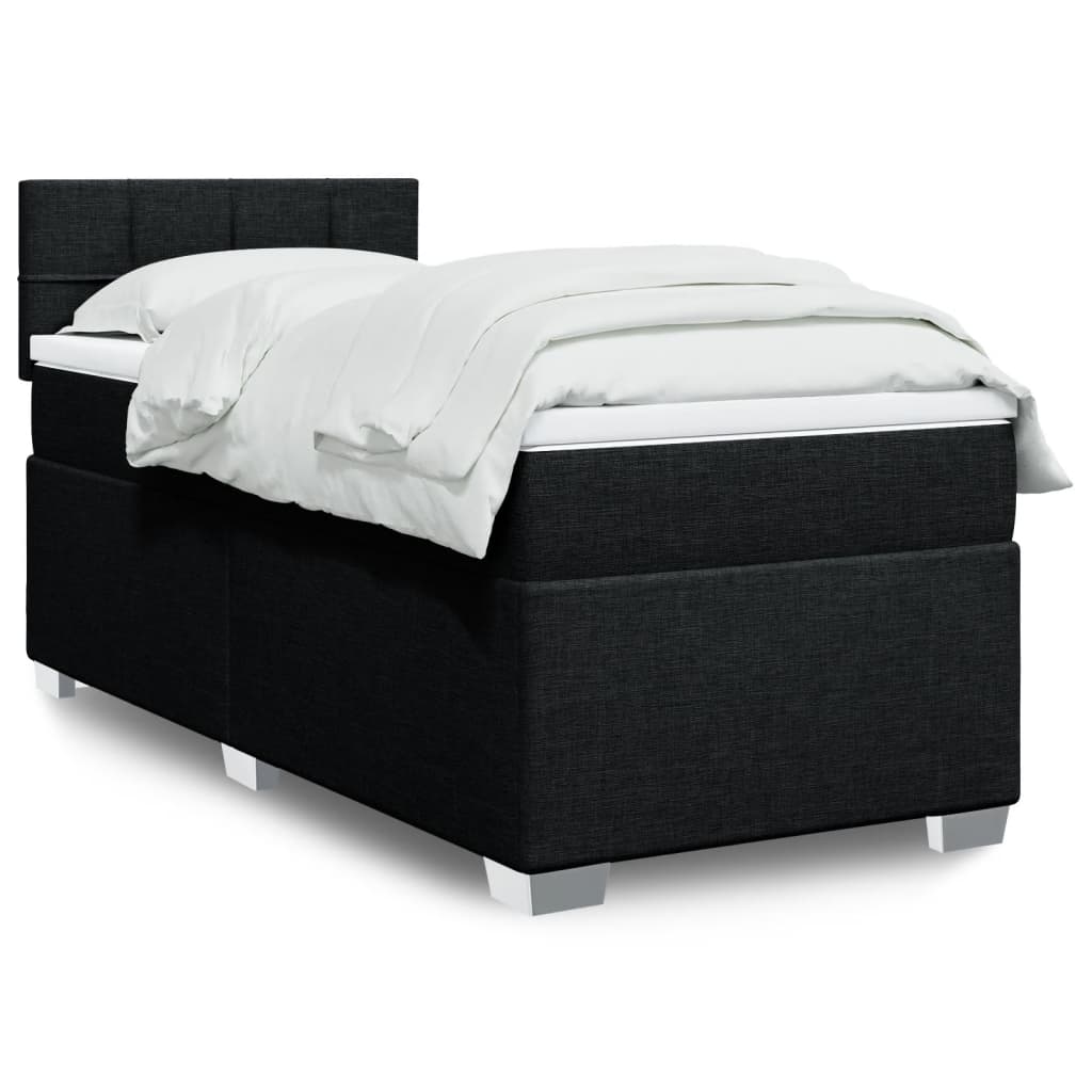Boxspringbett Mit Matratze Stoff Schwarz