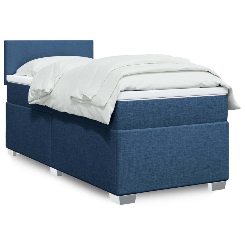 Boxspringbett Mit Matratze Stoff Blau