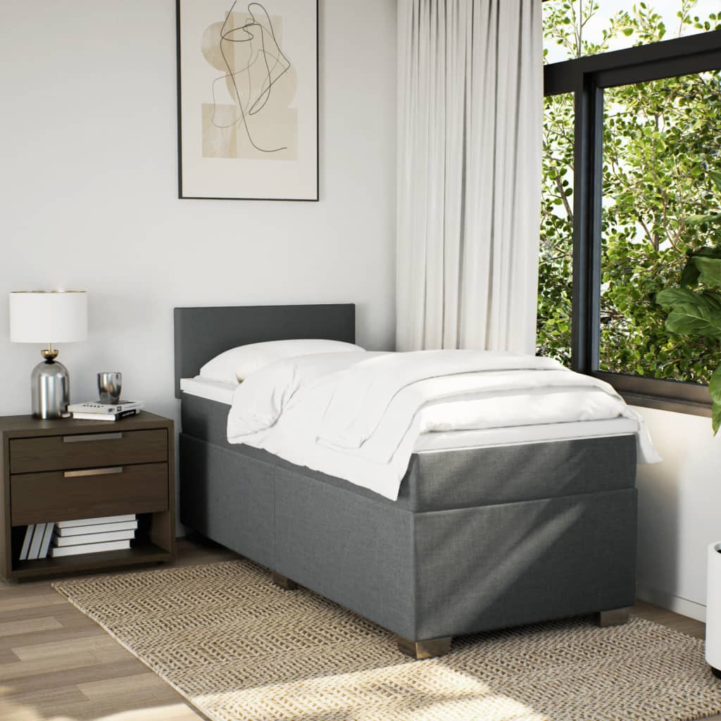 Boxspringbett Mit Matratze Stoff Dunkelgrau