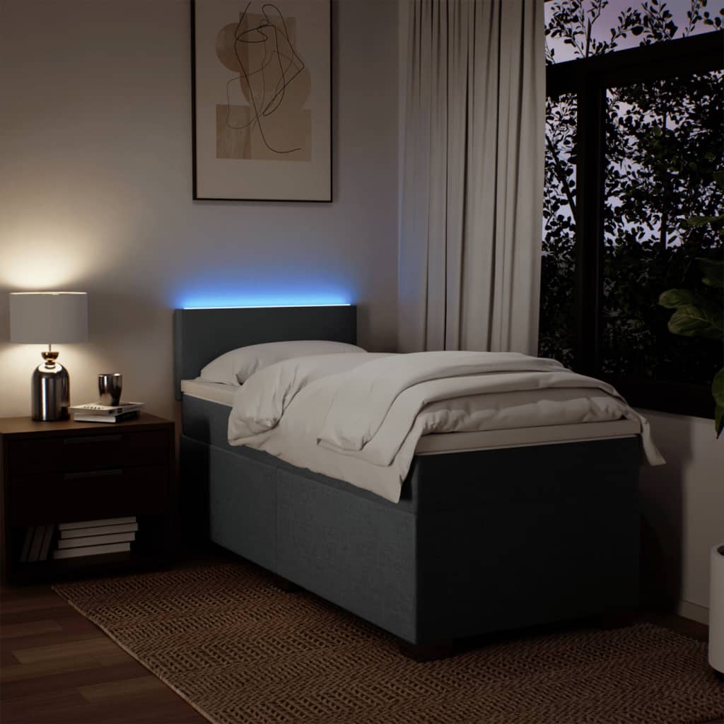 Boxspringbett Mit Matratze Stoff Dunkelgrau