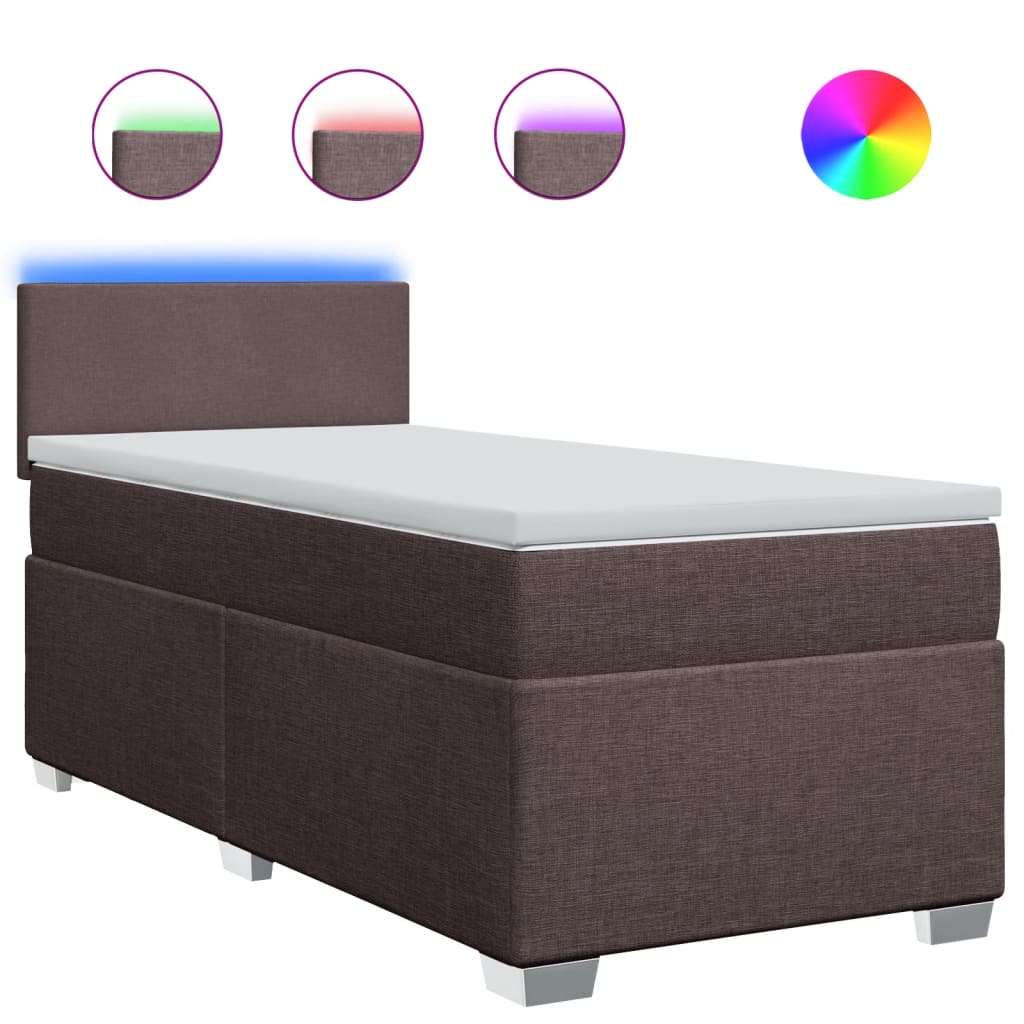 Boxspringbett Mit Matratze Stoff Dunkelbraun