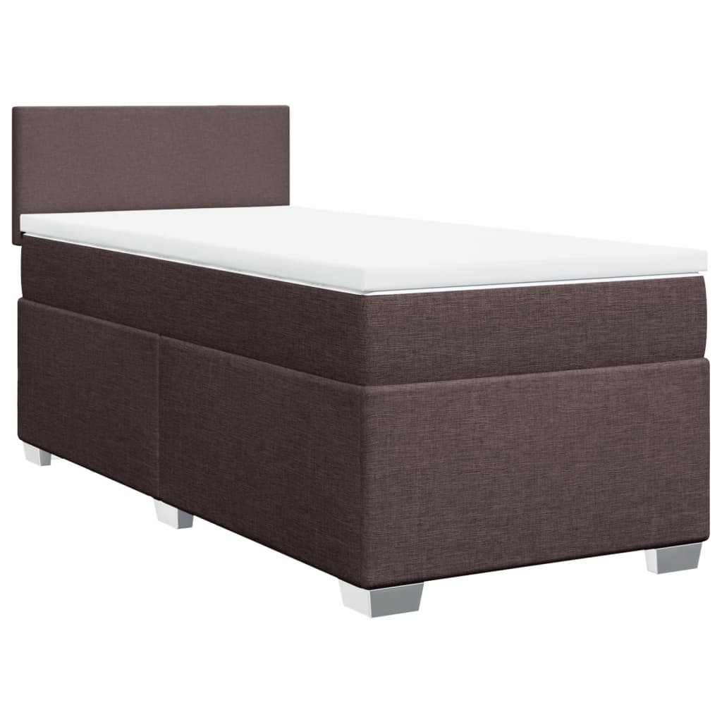 Boxspringbett Mit Matratze Stoff Dunkelbraun