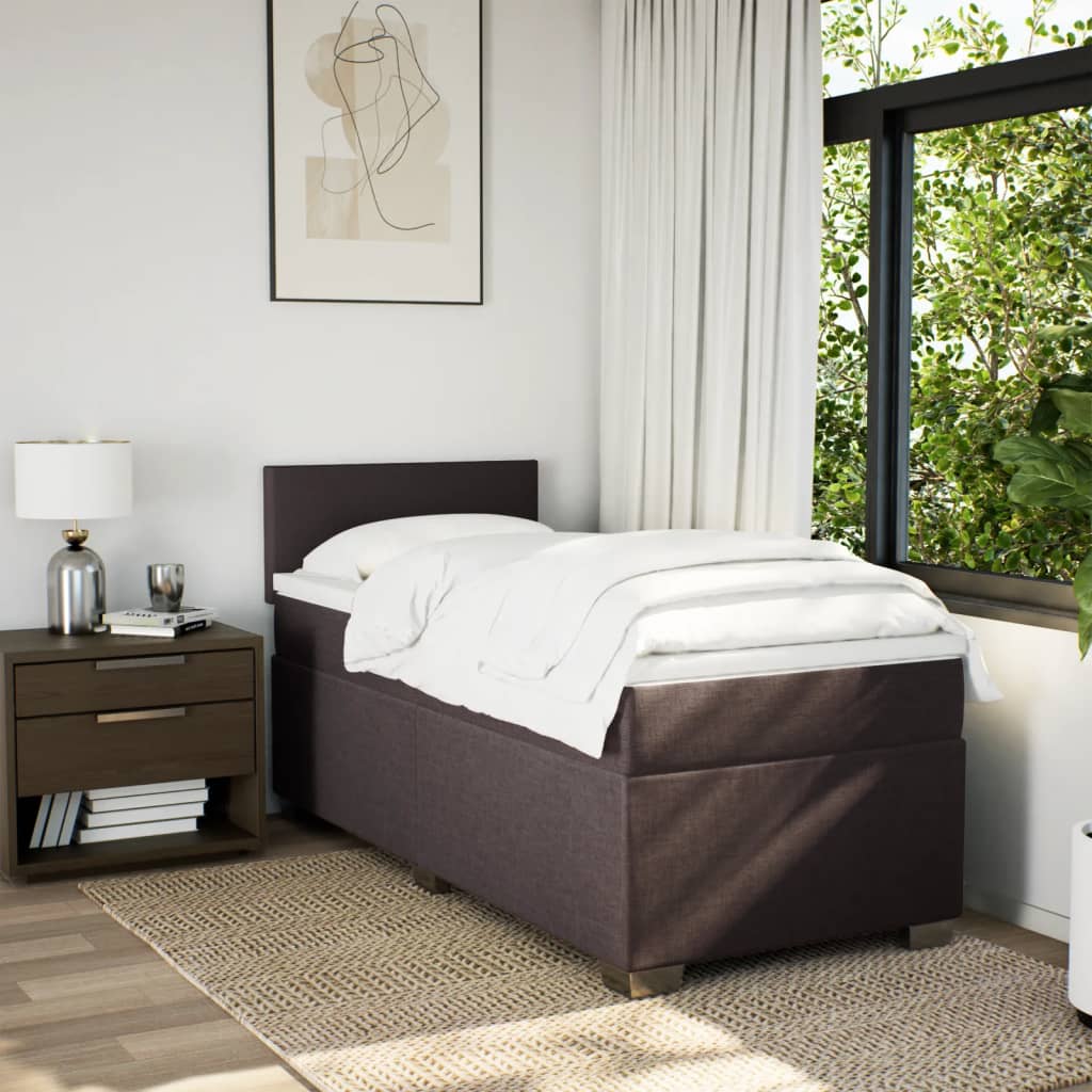 Boxspringbett Mit Matratze Stoff Dunkelbraun