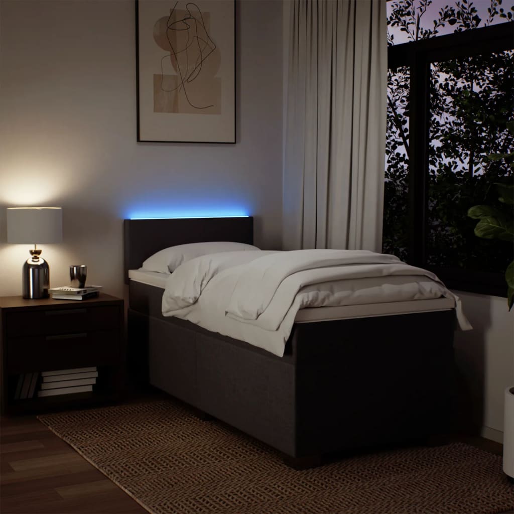 Boxspringbett Mit Matratze Stoff Dunkelbraun