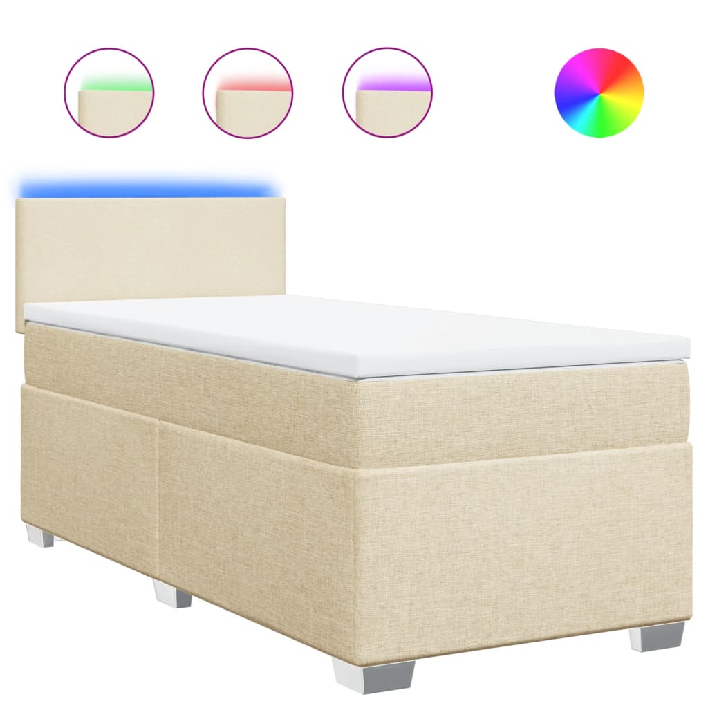 Boxspringbett Mit Matratze Stoff Creme