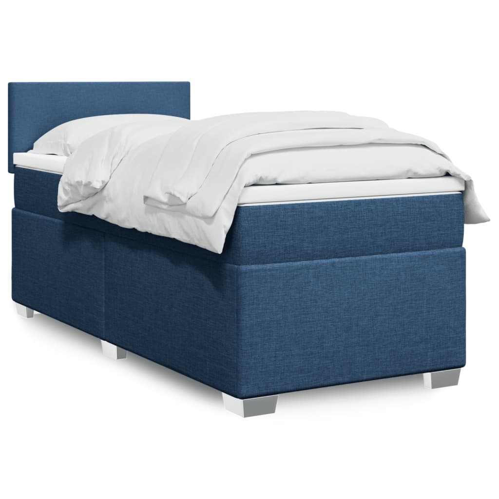 Boxspringbett Mit Matratze Stoff Blau