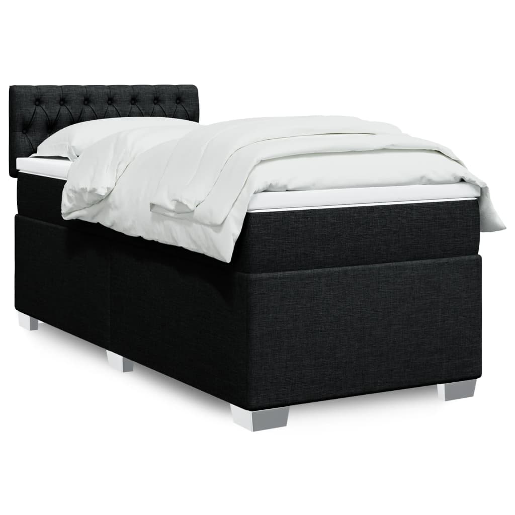 Boxspringbett Mit Matratze Stoff Schwarz