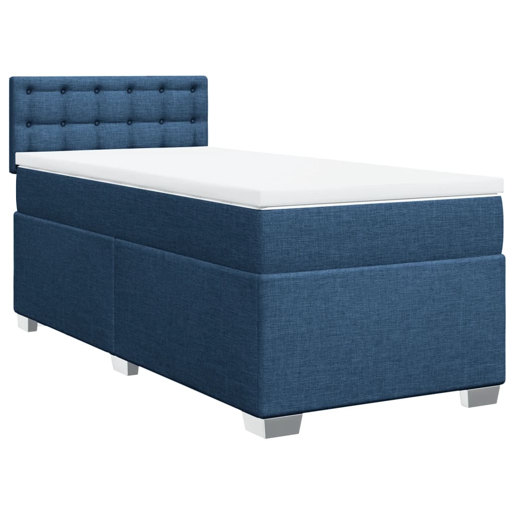 Boxspringbett Mit Matratze Stoff Blau