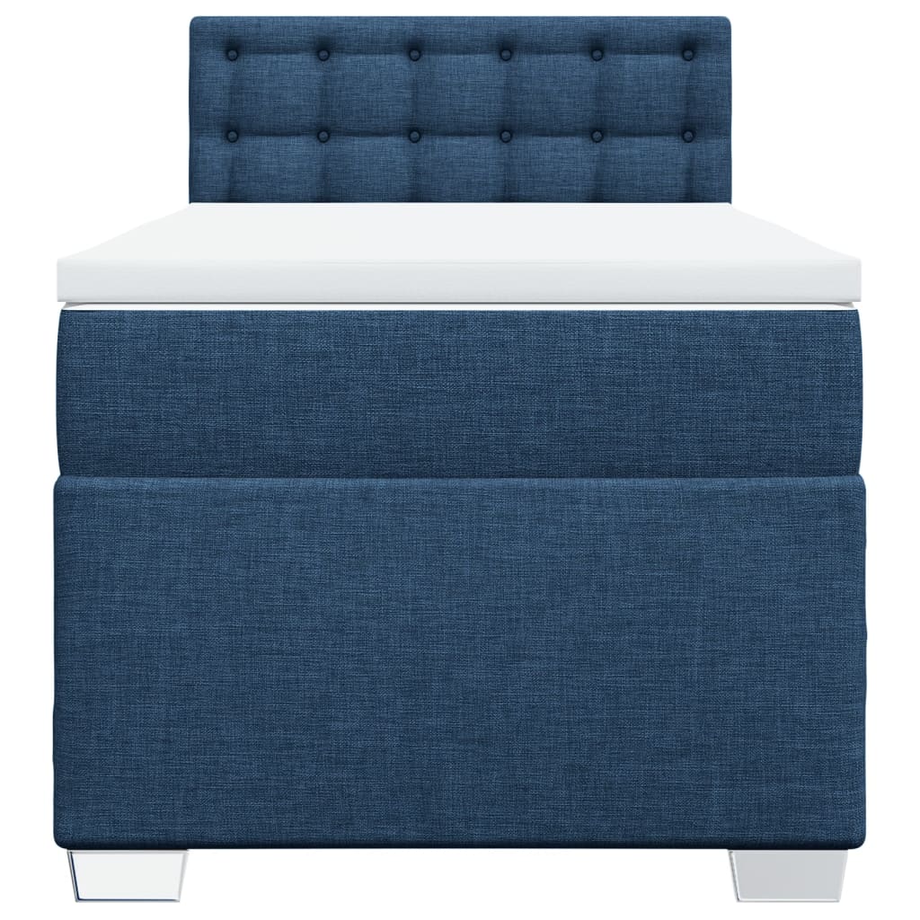 Boxspringbett Mit Matratze Stoff Blau
