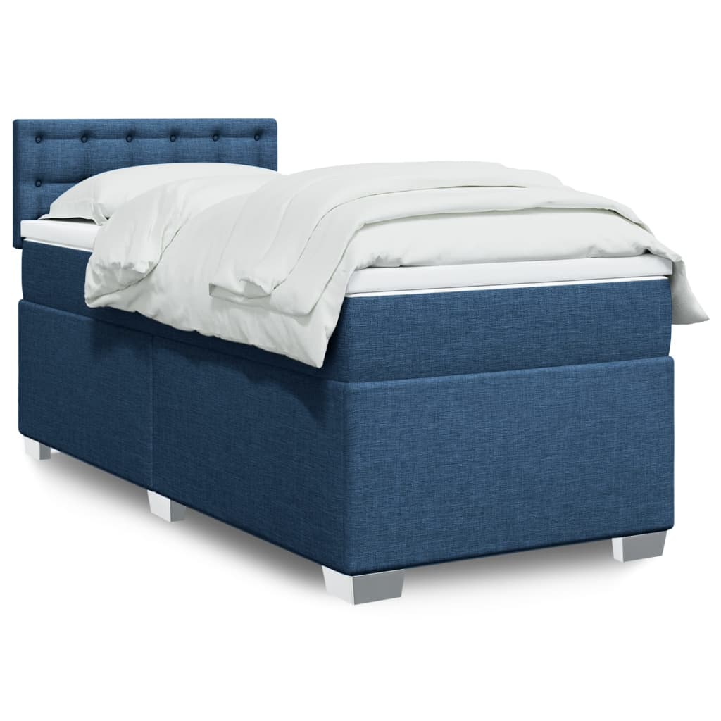 Boxspringbett Mit Matratze Stoff Blau