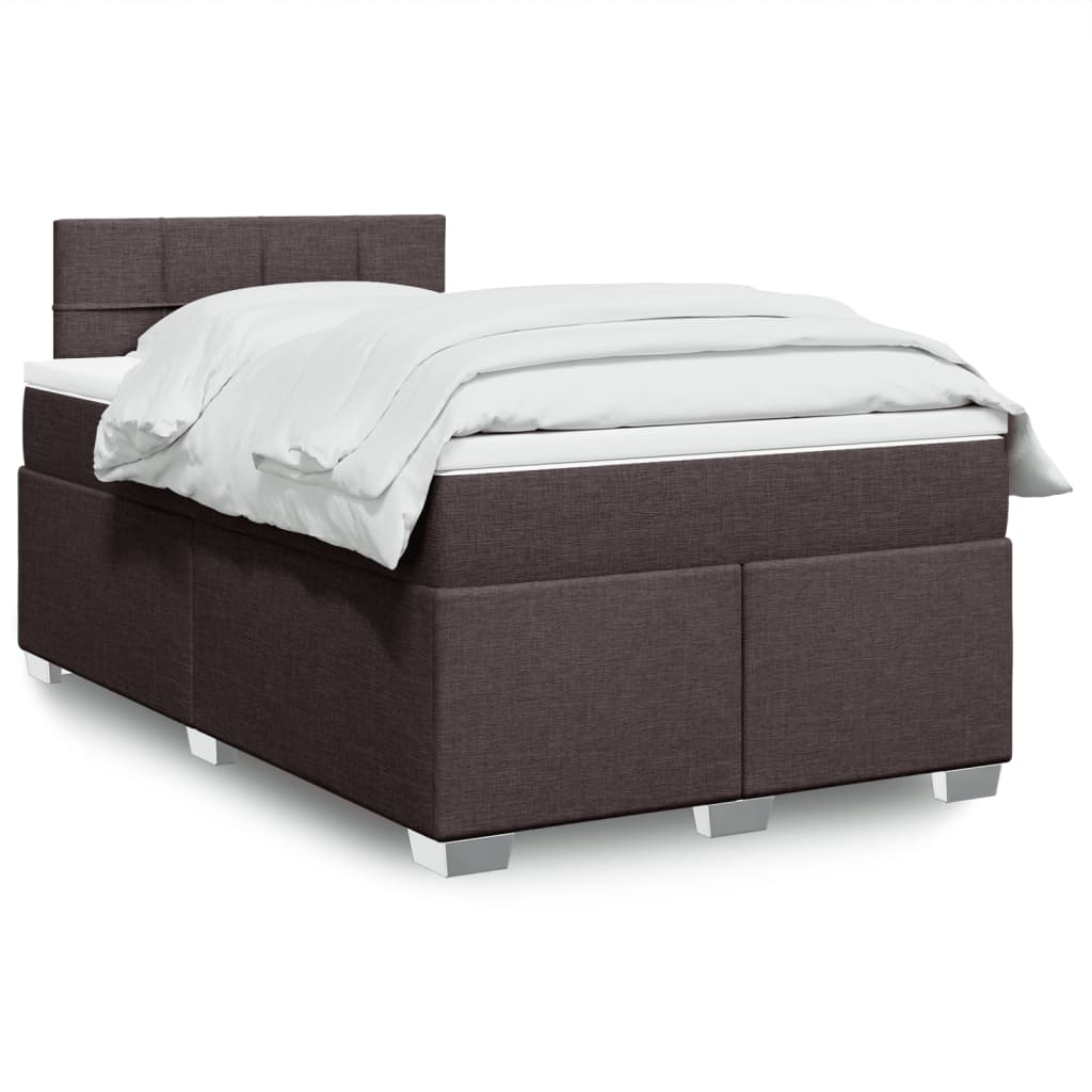 Boxspringbett Mit Matratze Stoff Dunkelbraun