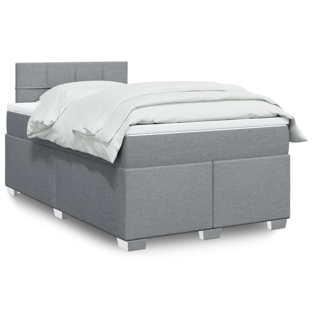 Boxspringbett Mit Matratze Stoff Hellgrau