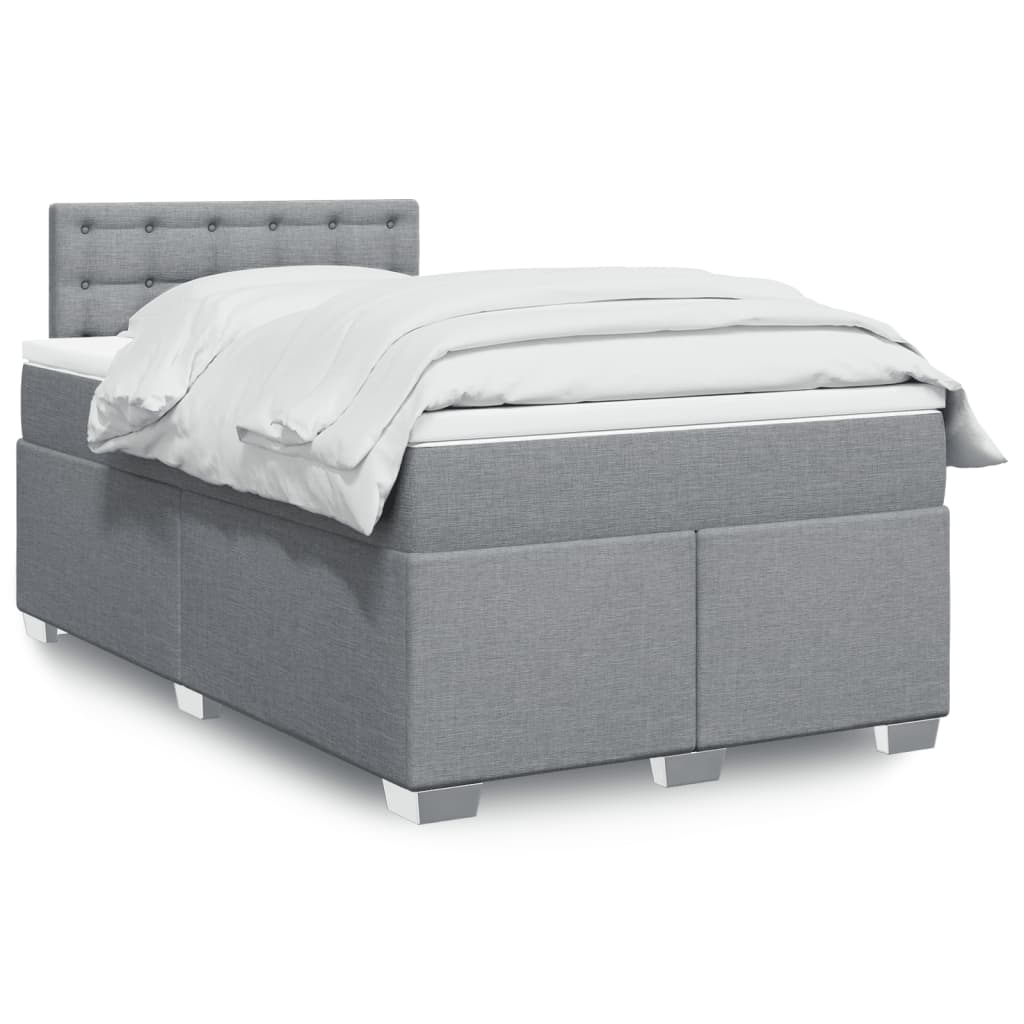 Boxspringbett Mit Matratze Stoff Hellgrau
