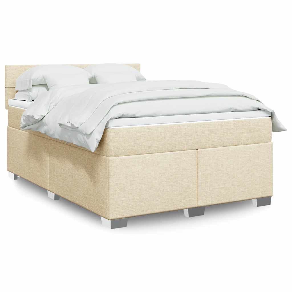 Boxspringbett Mit Matratze Stoff Creme