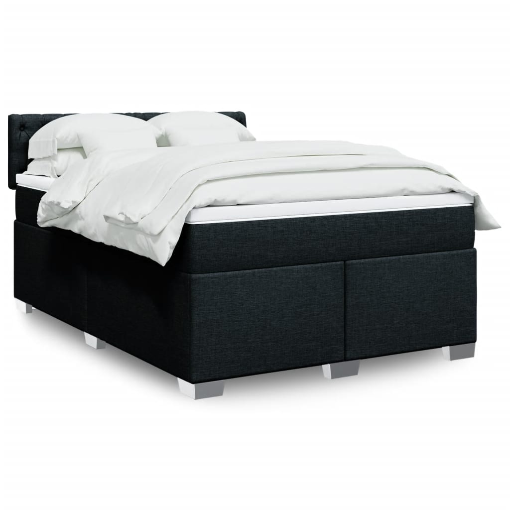 Boxspringbett Mit Matratze Stoff Schwarz
