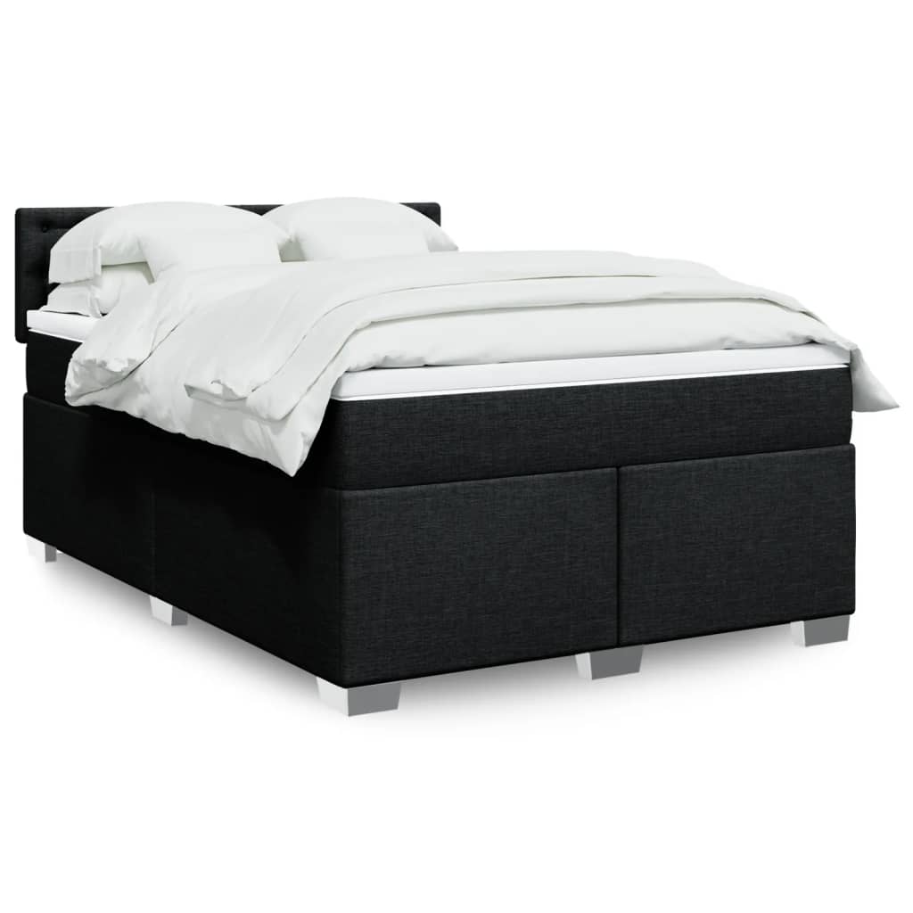 Boxspringbett Mit Matratze Stoff Schwarz