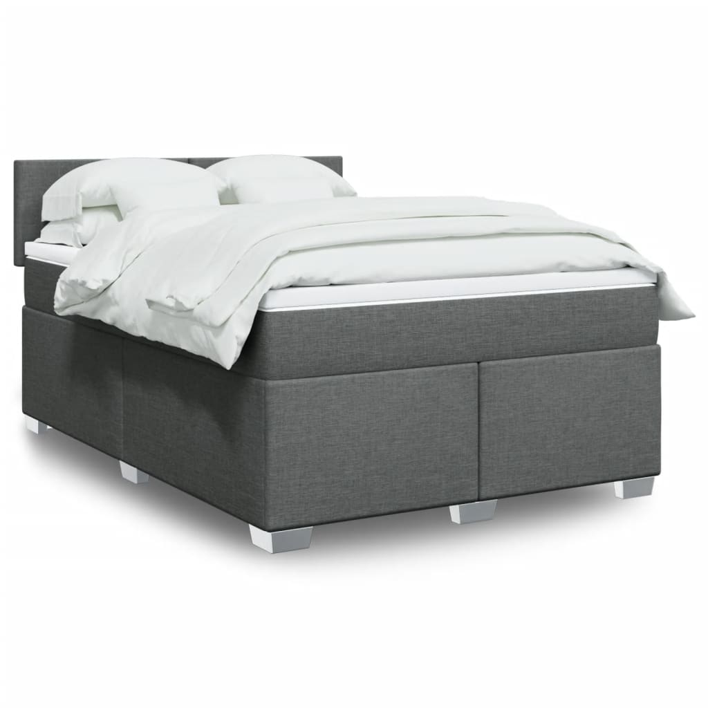 Boxspringbett Mit Matratze Stoff Dunkelgrau