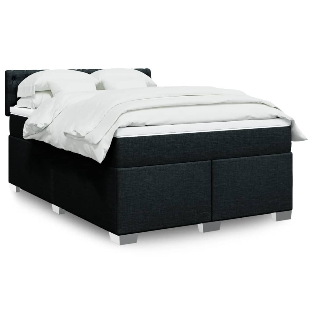 Boxspringbett Mit Matratze Stoff Schwarz