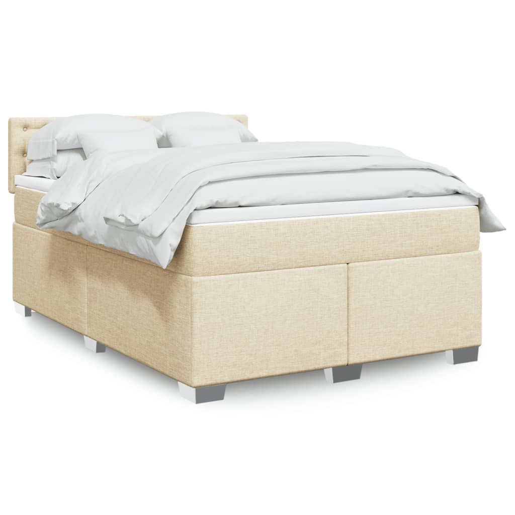 Boxspringbett Mit Matratze Stoff Creme