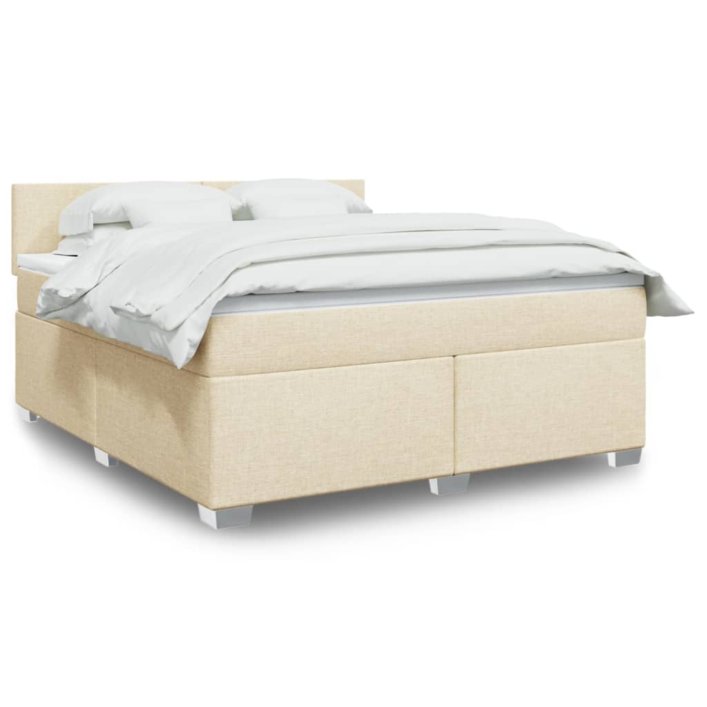 Boxspringbett Mit Matratze Stoff Creme