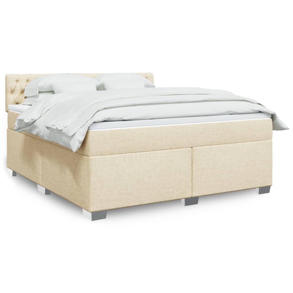 Boxspringbett Mit Matratze Stoff Creme