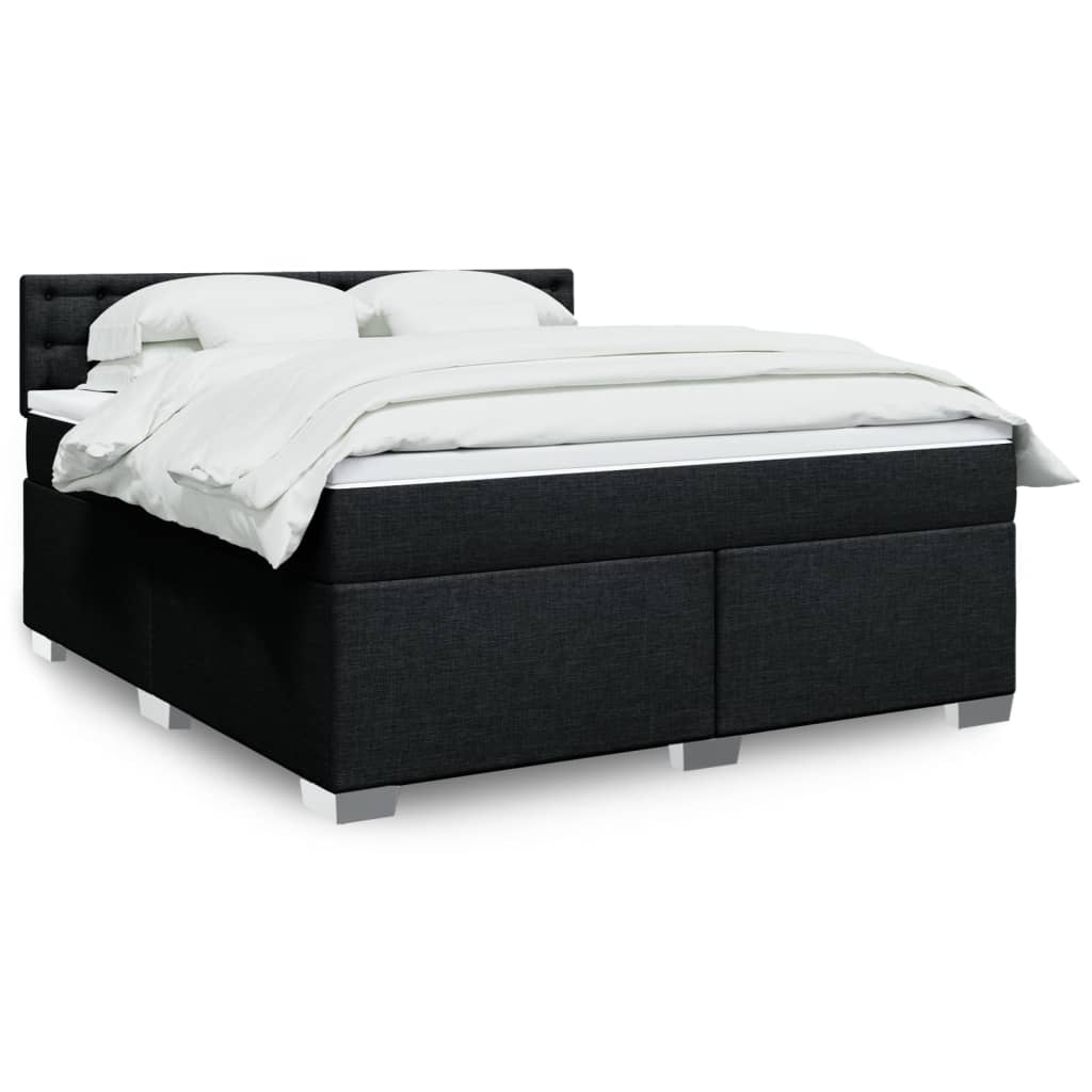 Boxspringbett Mit Matratze Stoff Schwarz