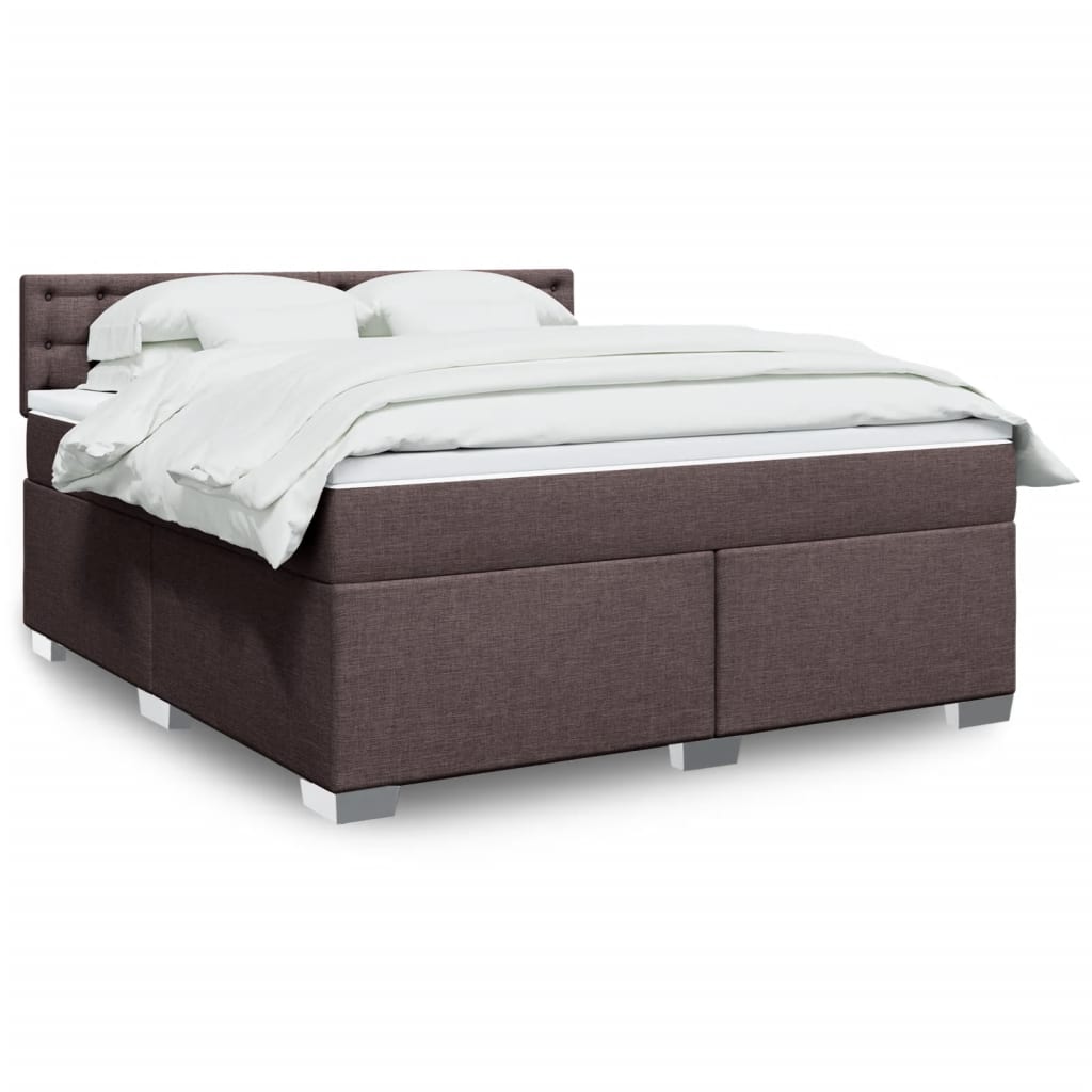 Boxspringbett Mit Matratze Stoff Dunkelbraun