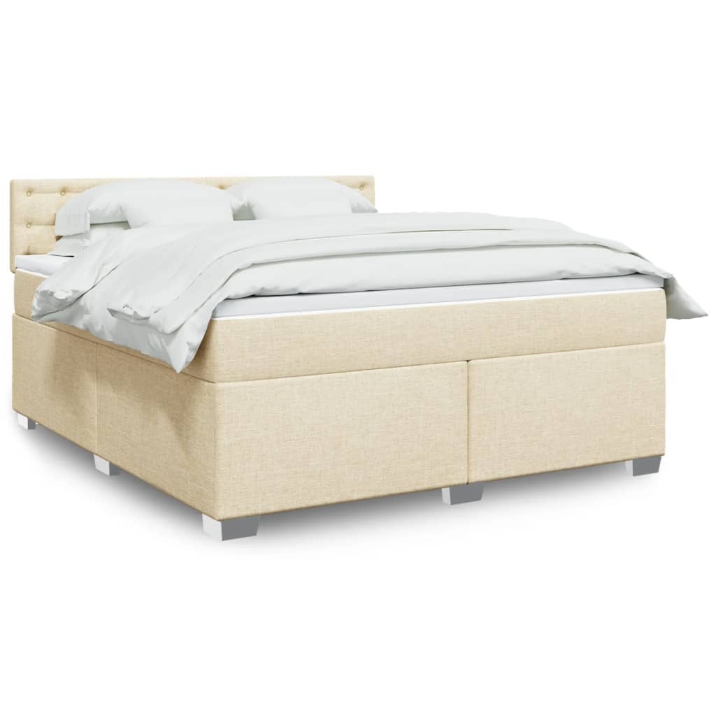 Boxspringbett Mit Matratze Stoff Creme