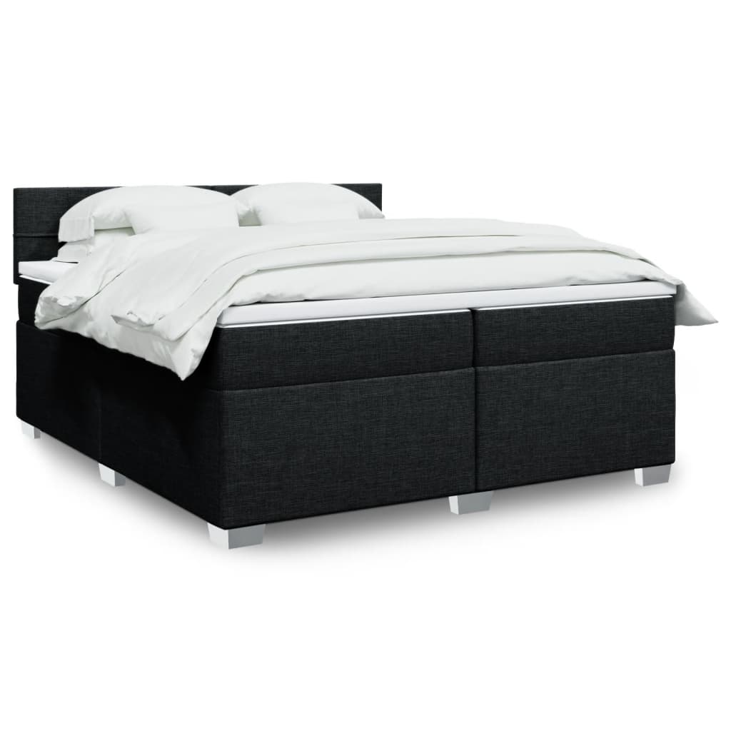 Boxspringbett Mit Matratze Stoff Schwarz