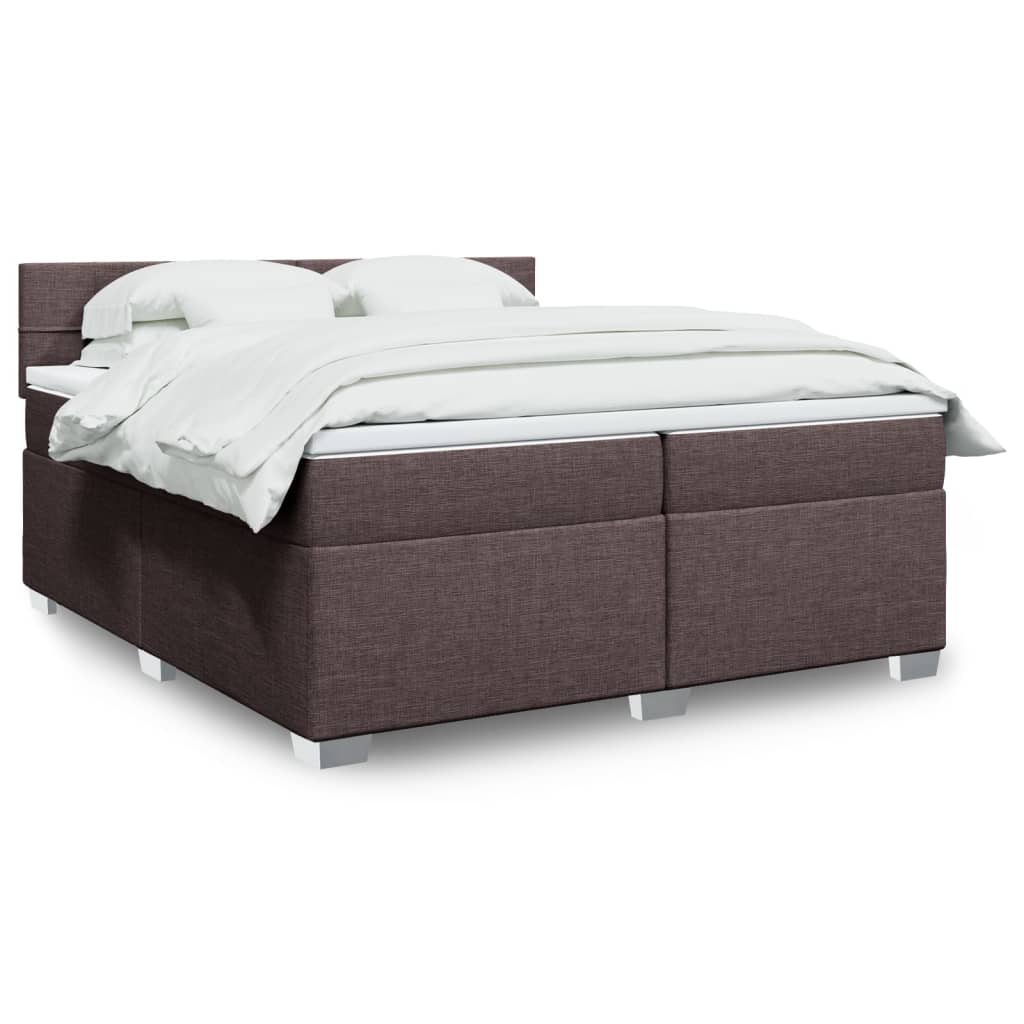 Boxspringbett Mit Matratze Stoff Dunkelbraun