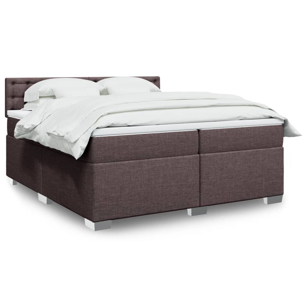 Boxspringbett Mit Matratze Stoff Dunkelbraun
