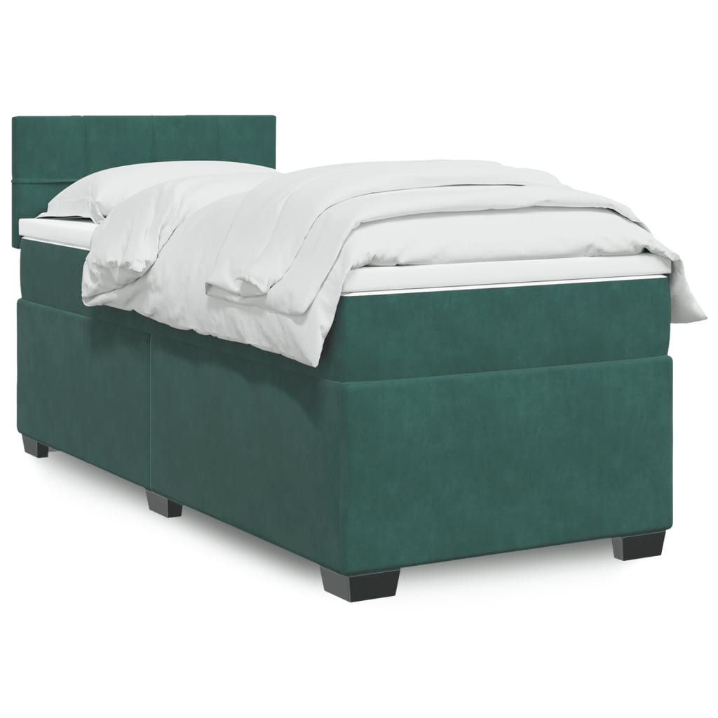 Boxspringbett Mit Matratze Samt Dunkelgrün