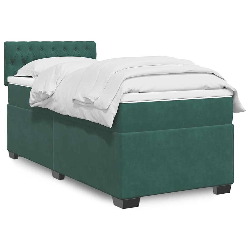 Boxspringbett Mit Matratze Samt Dunkelgrün