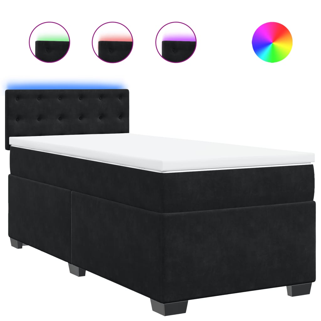 Boxspringbett Mit Matratze Samt Schwarz
