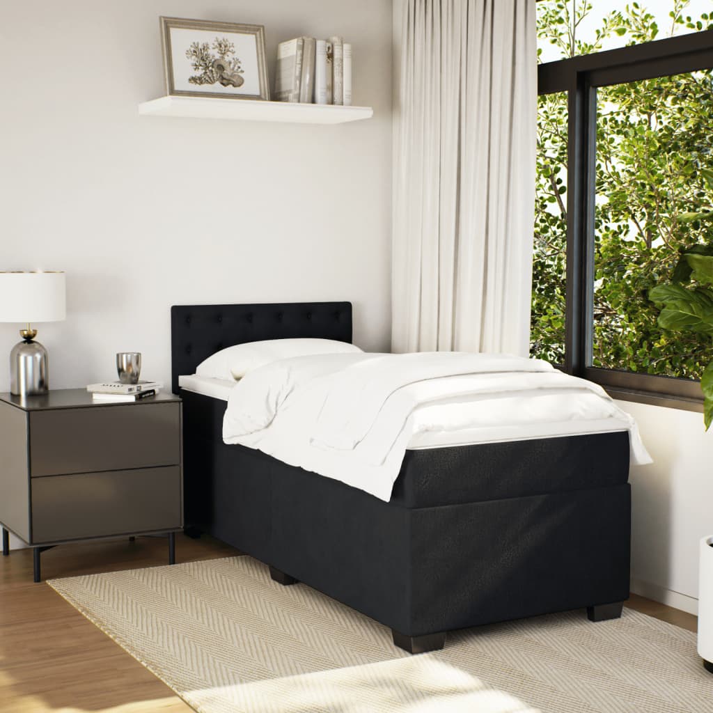 Boxspringbett Mit Matratze Samt Schwarz