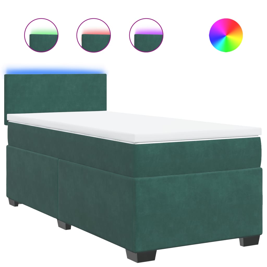 Boxspringbett Mit Matratze Samt Dunkelgrün