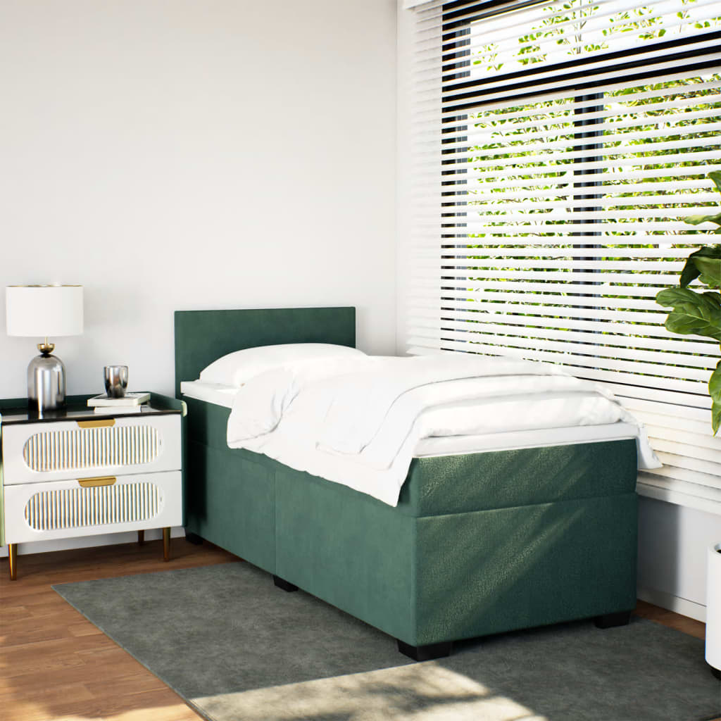 Boxspringbett Mit Matratze Samt Dunkelgrün
