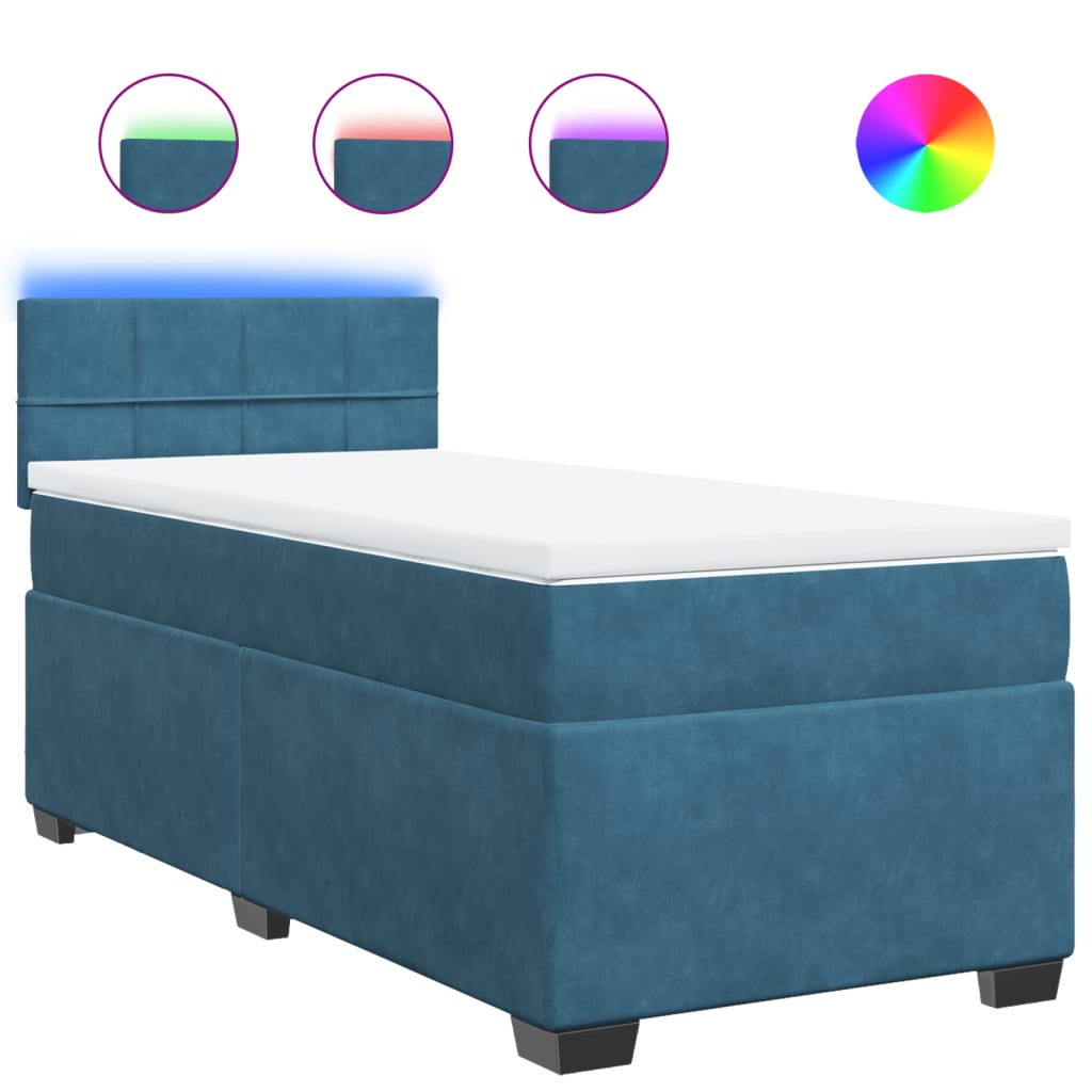 Boxspringbett Mit Matratze Samt Blau