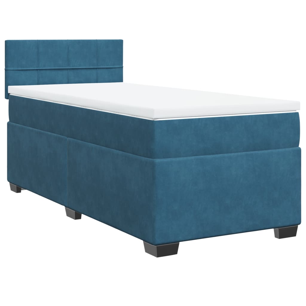 Boxspringbett Mit Matratze Samt Blau