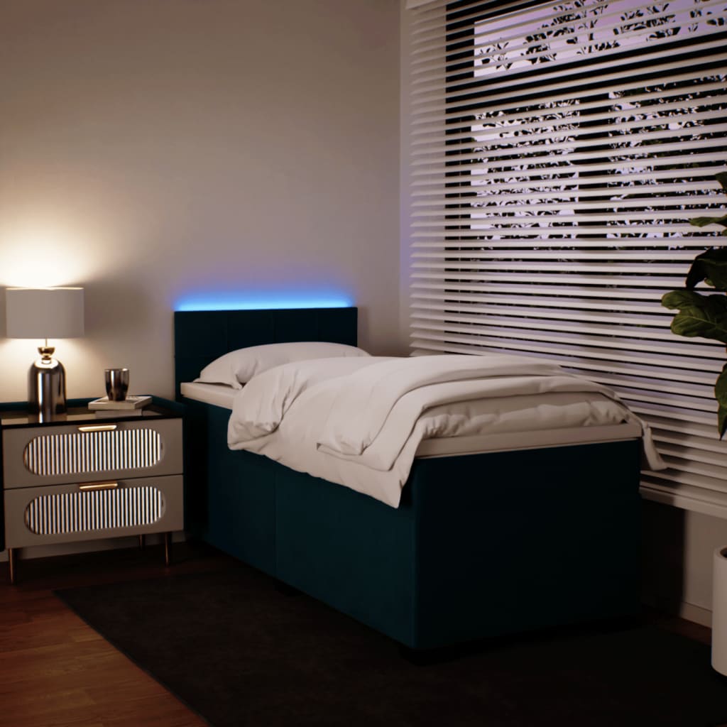 Boxspringbett Mit Matratze Samt Blau