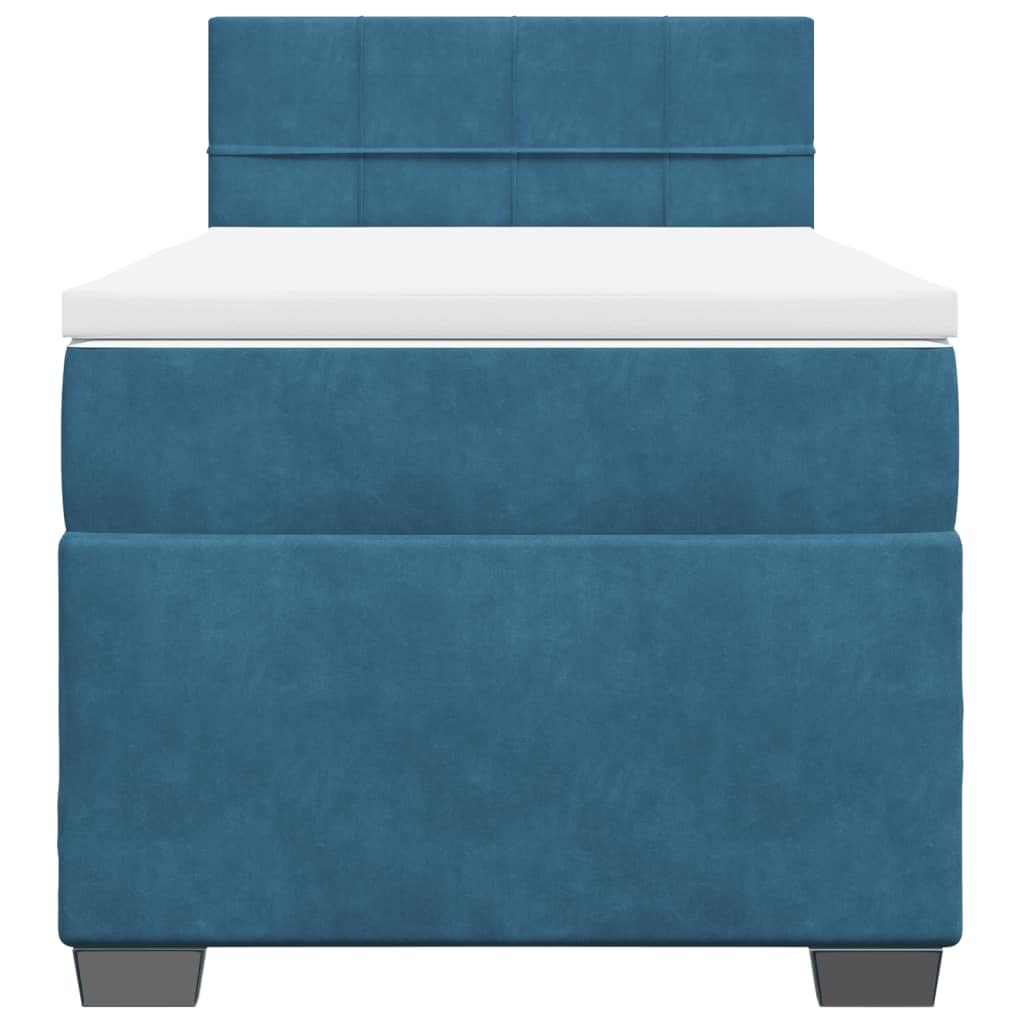 Boxspringbett Mit Matratze Samt Blau