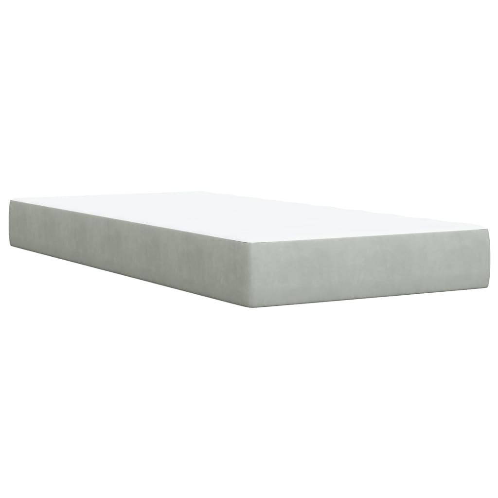 Boxspringbett Mit Matratze Samt Hellgrau