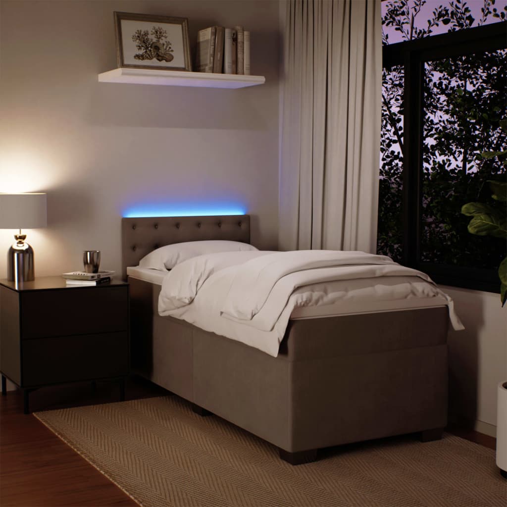 Boxspringbett Mit Matratze Samt Hellgrau